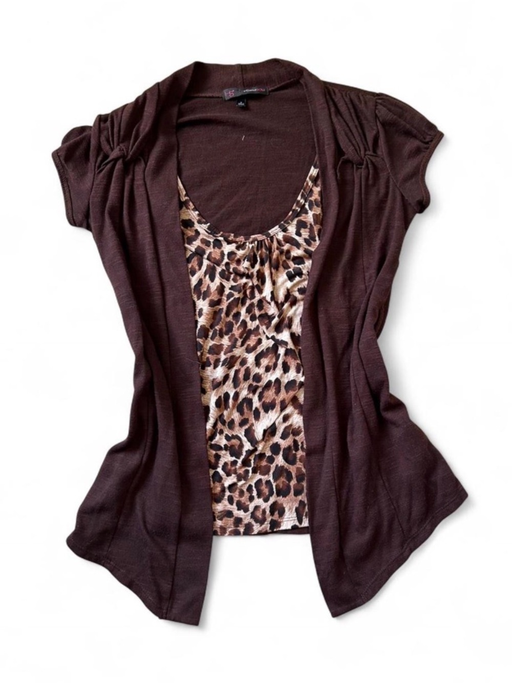 brown y2k shirt